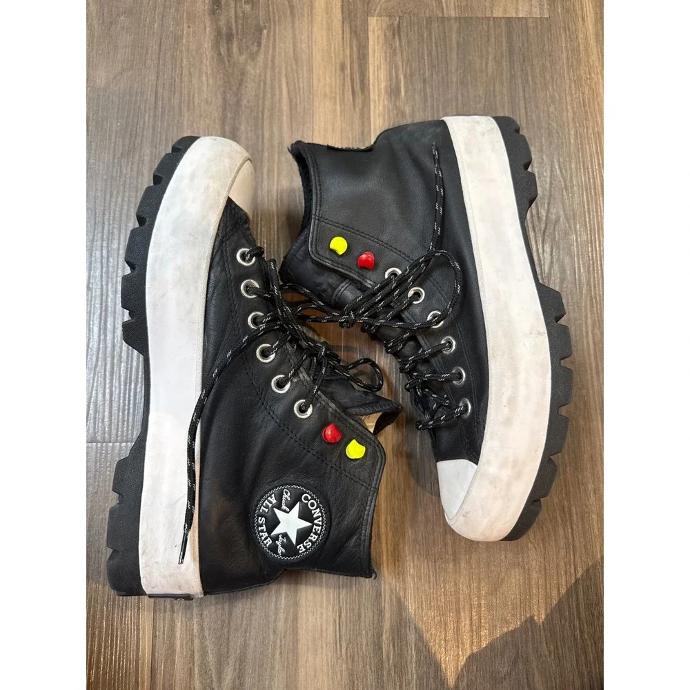 Converse Lugged Winter Gore-Tex Boots Women 9 Black Leather Fleece Lined High